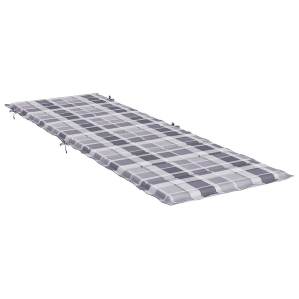 Sonnenliegen-Auflage Grau Karomuster 186x58x4 cm Oxford-Gewebe
