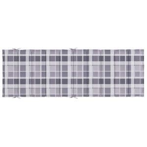 Sonnenliegen-Auflage Grau Karomuster 186x58x4 cm Oxford-Gewebe