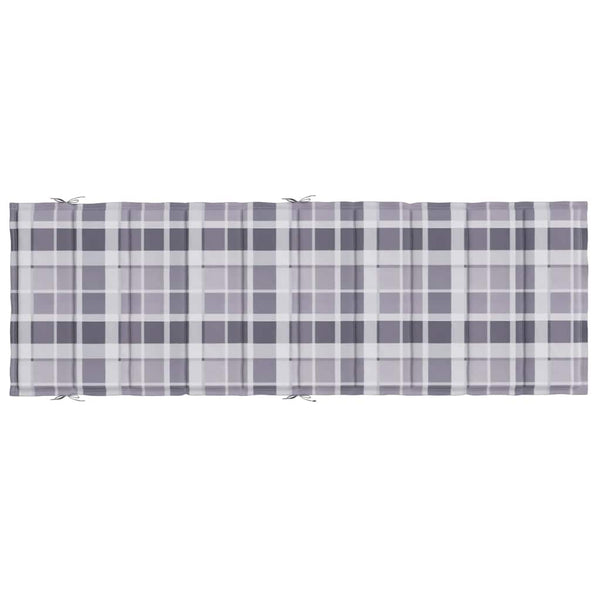 Sonnenliegen-Auflage Grau Karomuster 186x58x4 cm Oxford-Gewebe