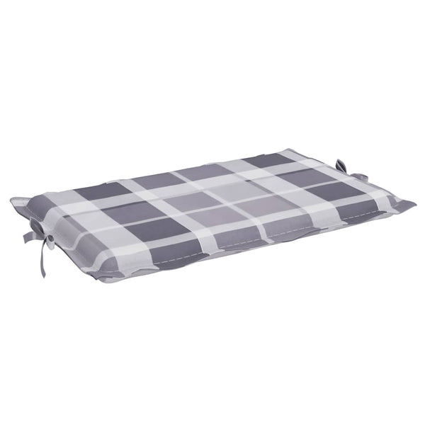 Sonnenliegen-Auflage Grau Karomuster 186x58x4 cm Oxford-Gewebe