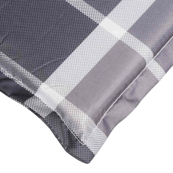 Sonnenliegen-Auflage Grau Karomuster 186x58x4 cm Oxford-Gewebe