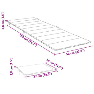 Sonnenliegen-Auflage Grau Karomuster 186x58x4 cm Oxford-Gewebe