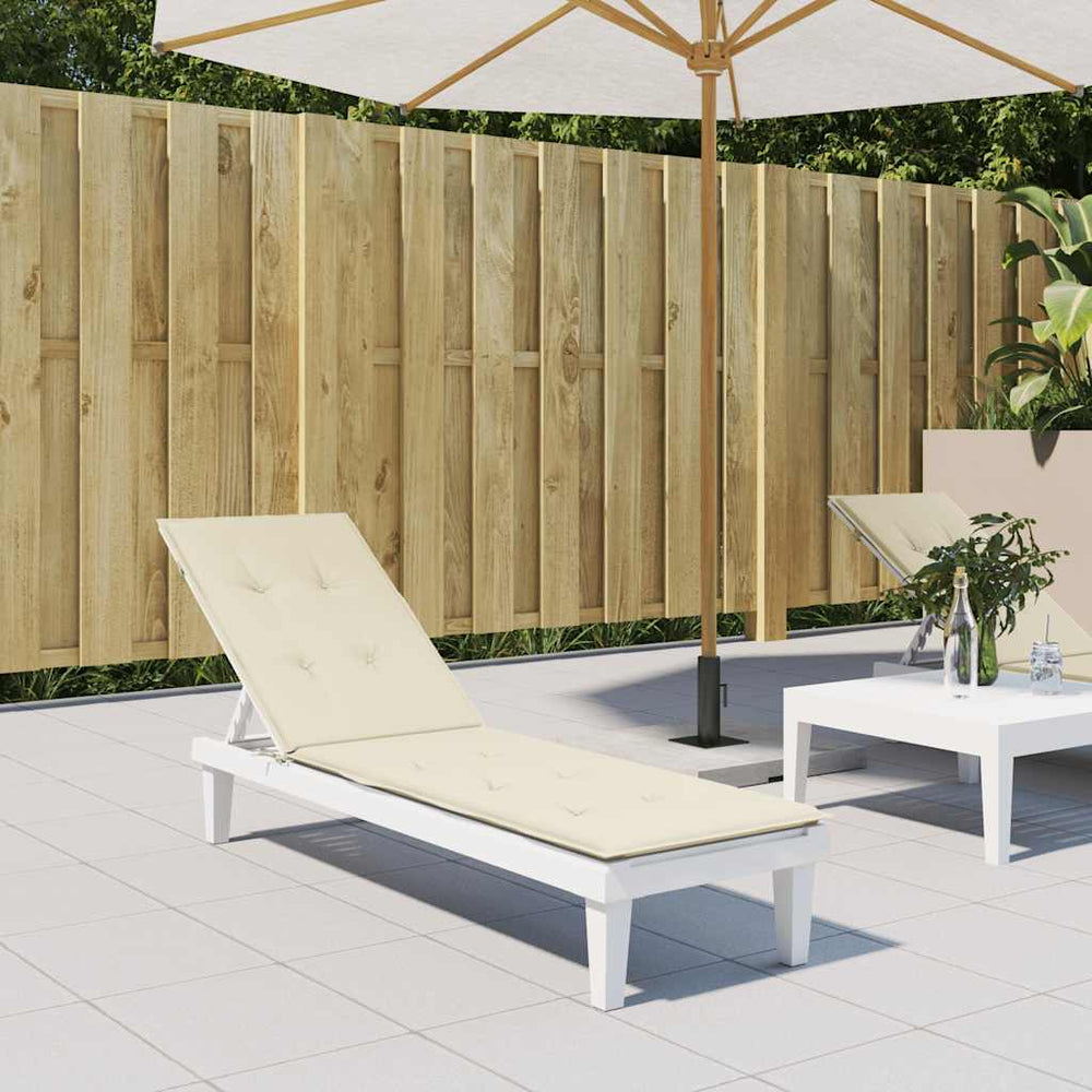 vidaXL Sun Lounger Cushion Cream (75+105)x50x4 cm