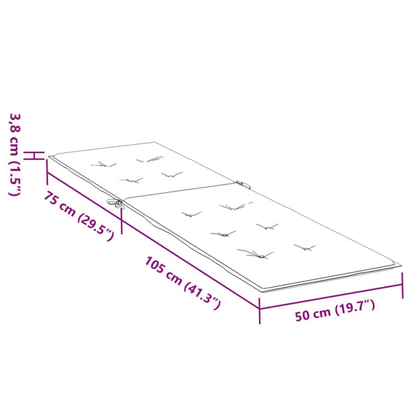 Liegestuhl-Auflage Beige (75+105)x50x4 cm
