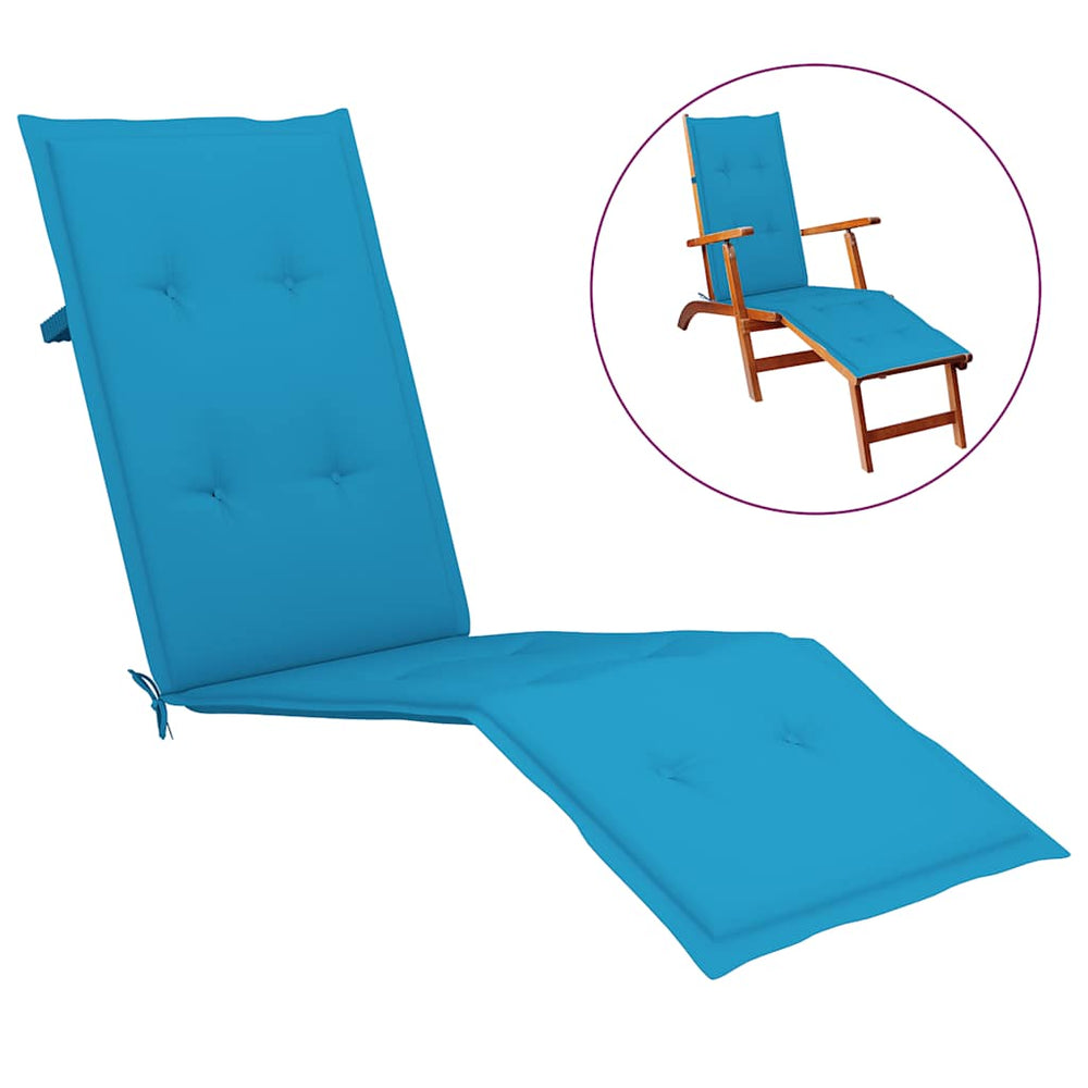 vidaXL Sun Lounger Cushion Blue (75+105)x50x4 cm