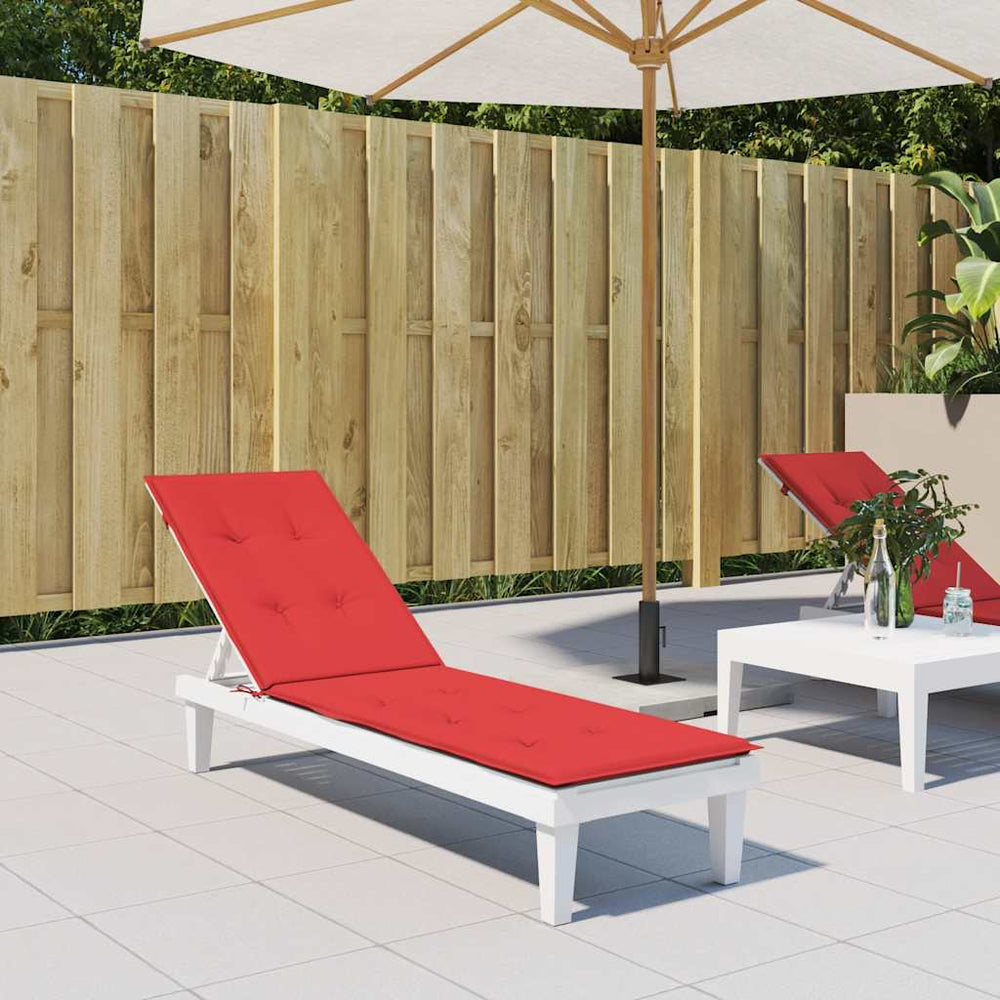 vidaXL Sun Lounger Cushion Red (75+105)x50x4 cm