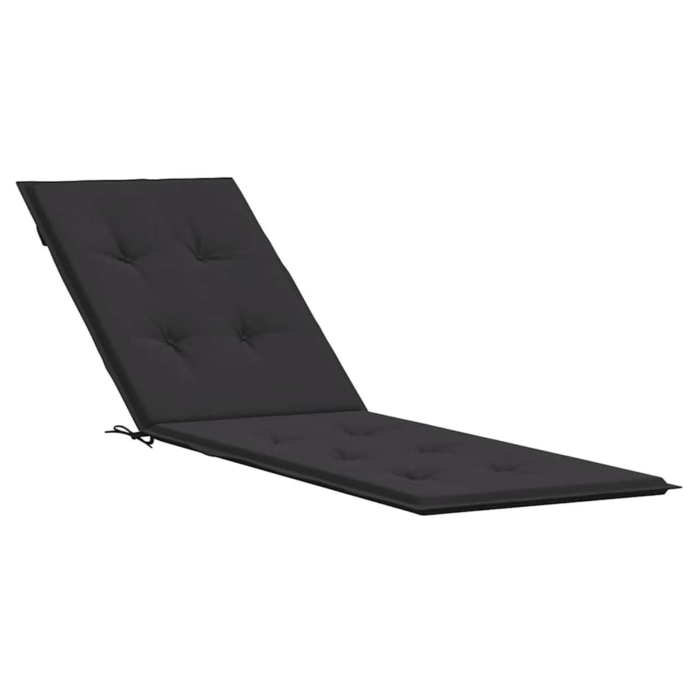 vidaXL Sun Lounger Cushion Black (75+105)x50x4 cm