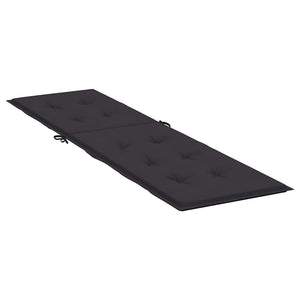 Liegestuhl-Auflage Schwarz (75+105)x50x4 cm