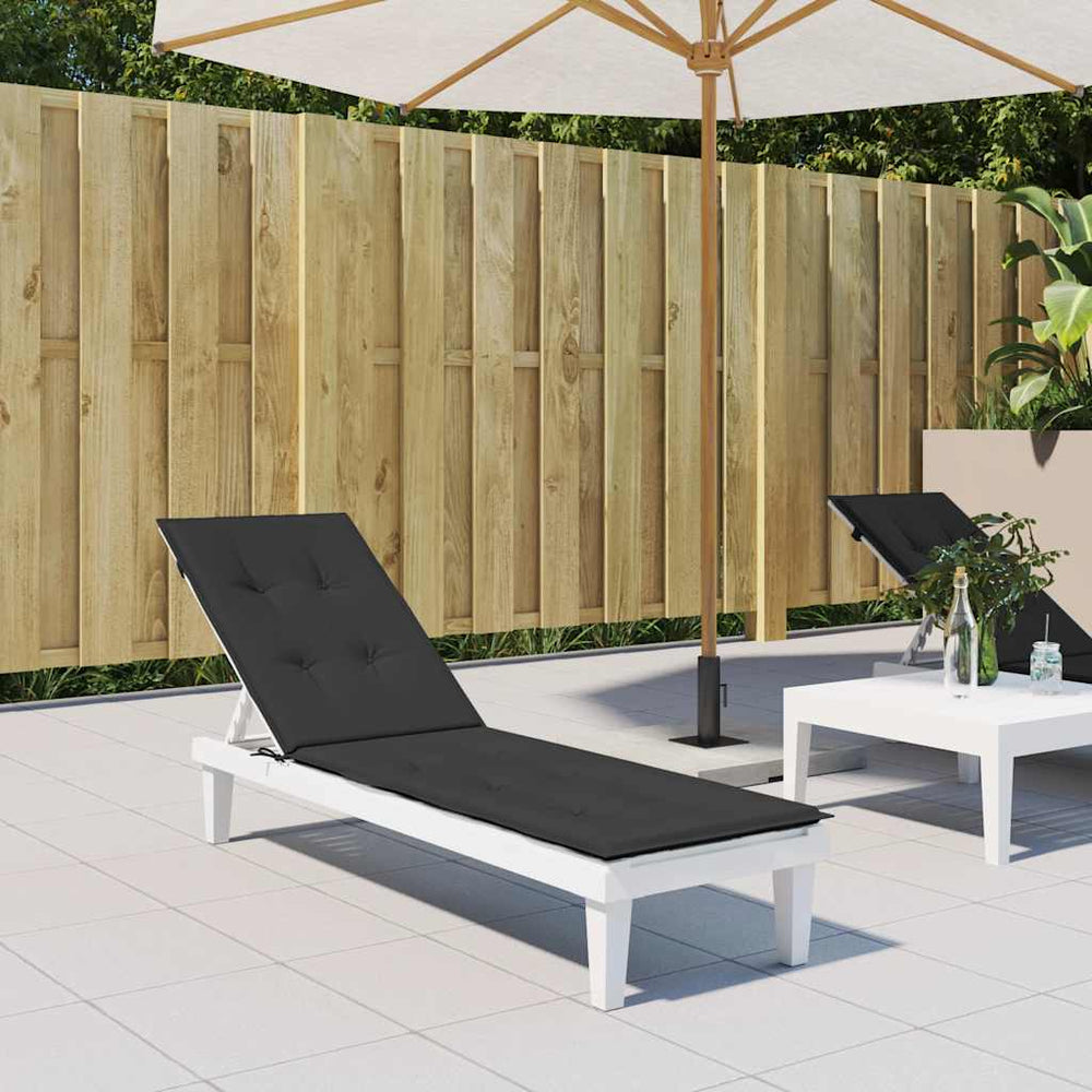 vidaXL Sun Lounger Cushion Black (75+105)x50x4 cm