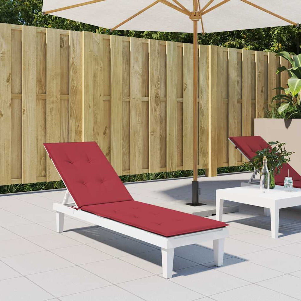 vidaXL Sun Lounger Cushion Wine Red (75+105)x50x4 cm