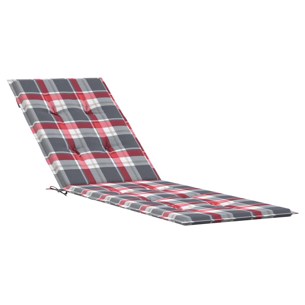vidaXL Sun Lounger Cushion Red Gingham (75+105)x50x4 cm