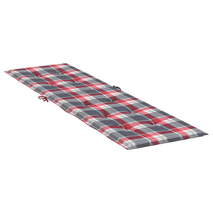 Liegestuhl-Auflage Rot Karomuster (75+105)x50x4 cm