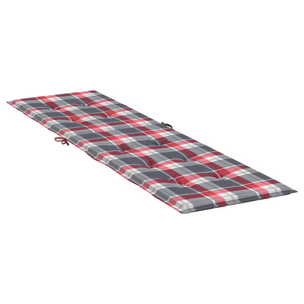 Liegestuhl-Auflage Rot Karomuster (75+105)x50x4 cm