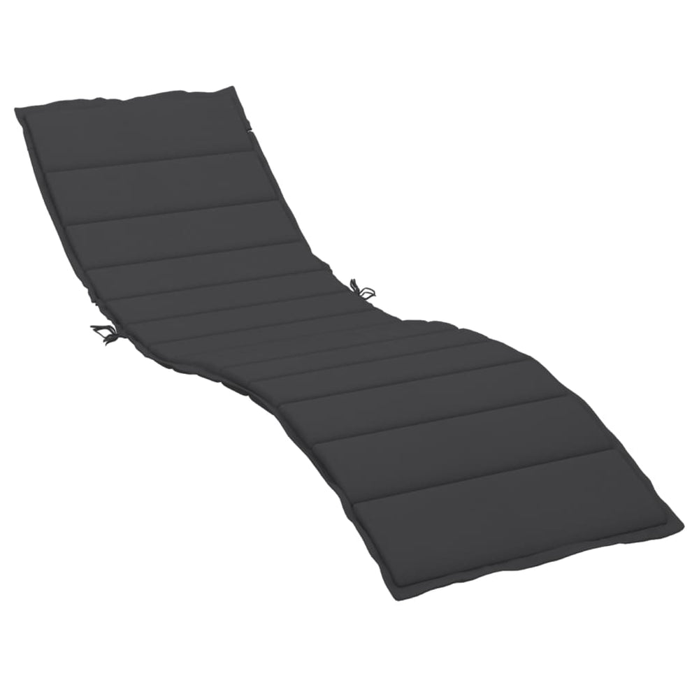 vidaXL Sun Lounger Cushion Black 200x50x3 cm Oxford Fabric