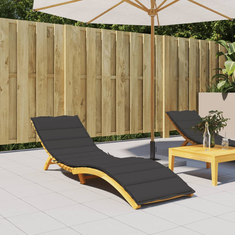 vidaXL Sun Lounger Cushion Black 200x50x3 cm Oxford Fabric
