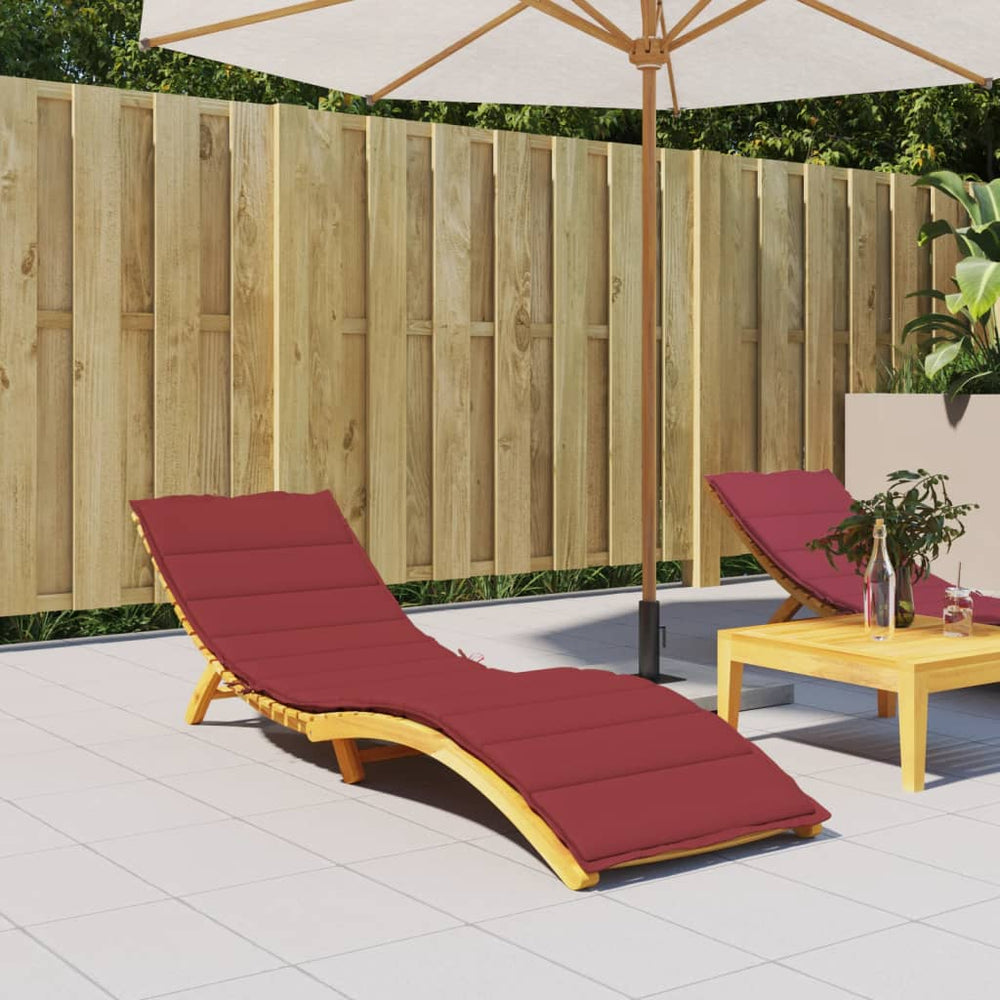 vidaXL Sun Lounger Cushion Wine Red 200x50x3 cm Oxford Fabric