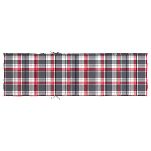 Sonnenliegen-Auflage Rot Karomuster 200x50x3 cm Oxford-Gewebe