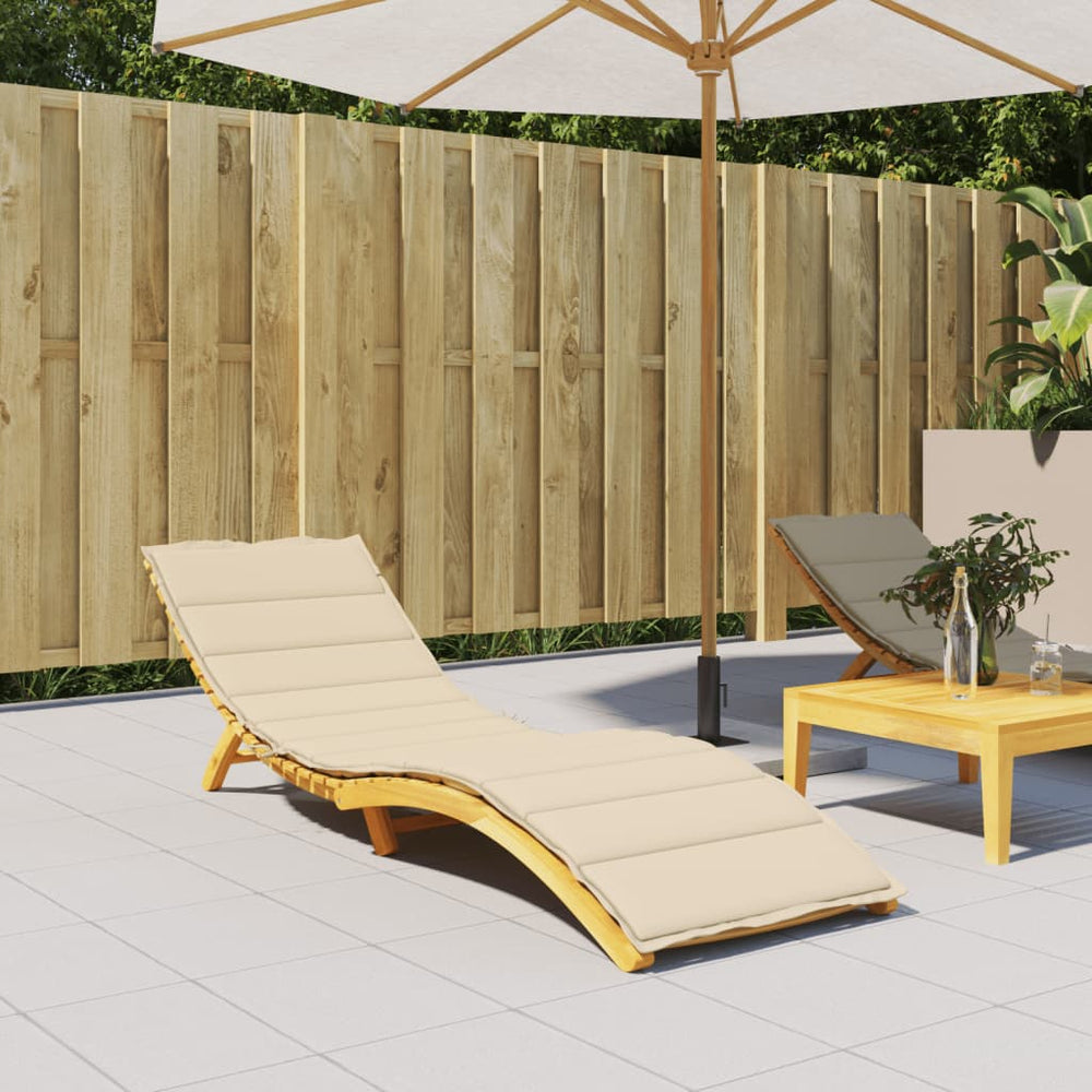 vidaXL Sun Lounger Cushion Beige 200x60x3 cm Oxford Fabric
