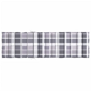 Sonnenliegen-Auflage Grau Karomuster 200x60x3 cm Oxford-Gewebe