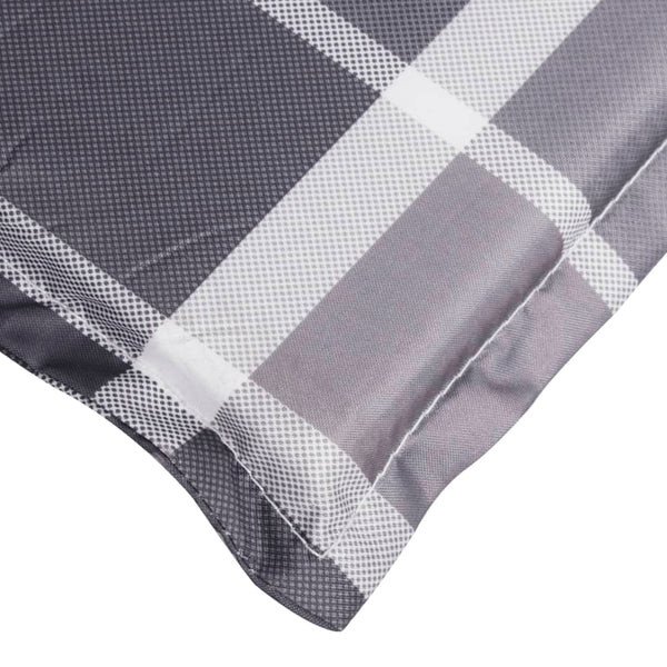 Sonnenliegen-Auflage Grau Karomuster 200x60x3 cm Oxford-Gewebe