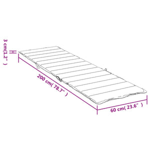 Sonnenliegen-Auflage Grau Karomuster 200x60x3 cm Oxford-Gewebe