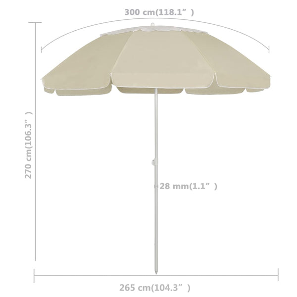 Strandschirm Sandgelb 300 cm