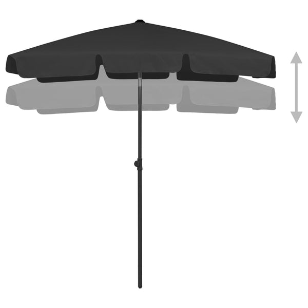 Strandschirm Schwarz 180x120 cm