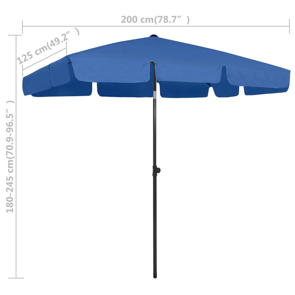 Strandschirm Azurblau 200x125 cm