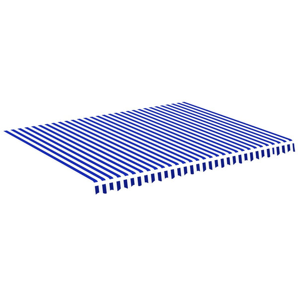 vidaXL Toile de store banne Bleu et blanc 4,5x3,5 m