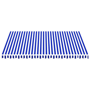 vidaXL Toile de store banne Bleu et blanc 4,5x3,5 m