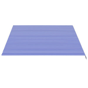 vidaXL Toile de store banne Bleu et blanc 4,5x3,5 m