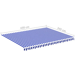 vidaXL Toile de store banne Bleu et blanc 4,5x3,5 m
