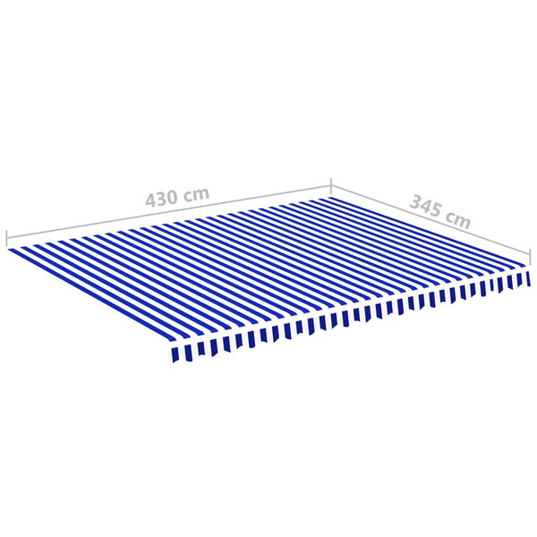 vidaXL Toile de store banne Bleu et blanc 4,5x3,5 m