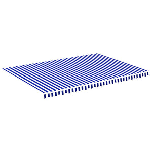 Markisenbespannung Blau und Weiß 5x3,5 m