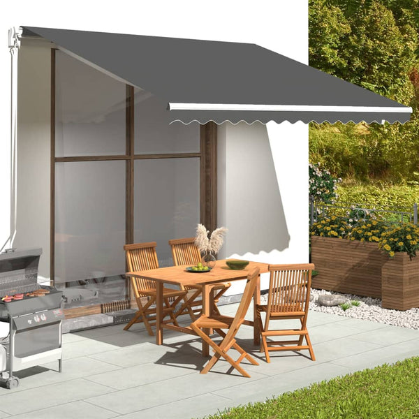 vidaXL Toile de store banne anthracite 4x3,5 m