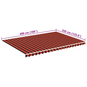 Markisenbespannung Orange und Braun 5x3,5 m