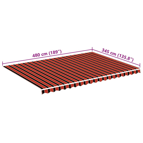 Markisenbespannung Orange und Braun 5x3,5 m