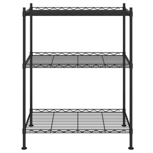 Schwarzes Lagerregal mit 3 Böden, 60x35x76 cm