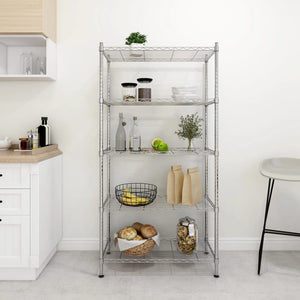 Chrom Lagerregal 90x35x180cm, 5 Böden