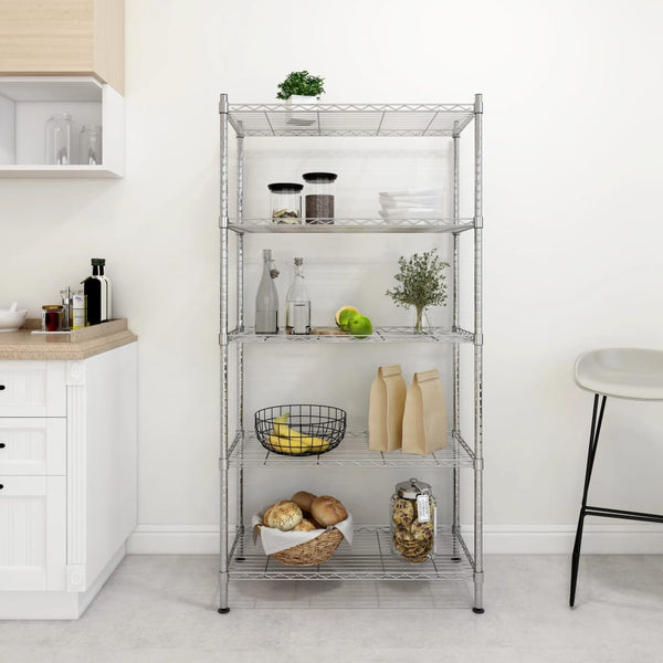 Chrom Lagerregal 90x35x180cm, 5 Böden
