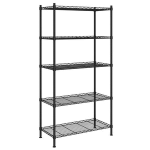 Lagerregal 90x35x180 cm, 5 Böden, Schwarz, 250 kg