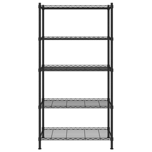 Lagerregal 90x35x180 cm, 5 Böden, Schwarz, 250 kg