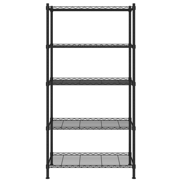 Lagerregal 90x35x180 cm, 5 Böden, Schwarz, 250 kg