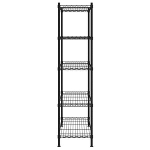 Lagerregal 90x35x180 cm, 5 Böden, Schwarz, 250 kg