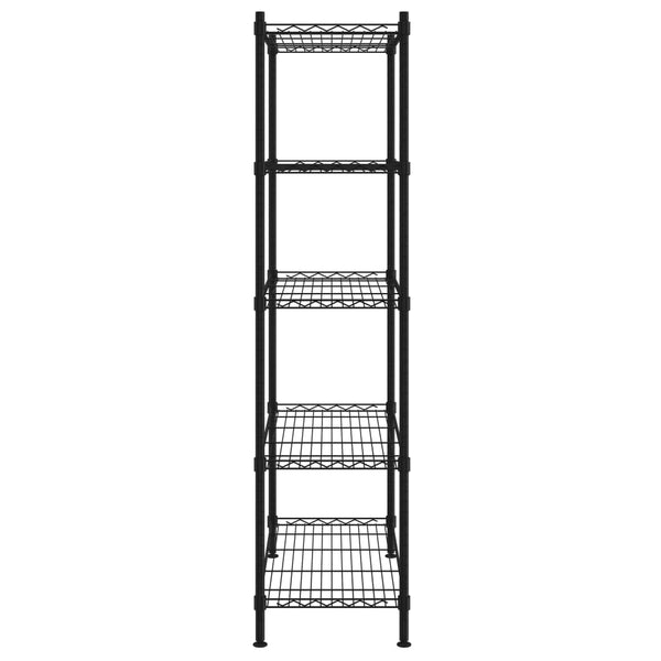 Lagerregal 90x35x180 cm, 5 Böden, Schwarz, 250 kg