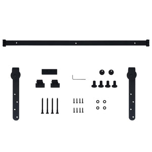 Mini Schiebetürbeschlag Set für Schranktüren Carbonstahl 122 cm