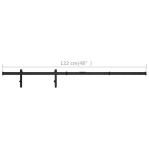 Mini Schiebetürbeschlag Set für Schranktüren Carbonstahl 122 cm