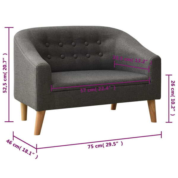 Graues Kindersofa Stoff