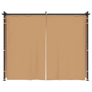 Pavillon mit Vorhängen 3x3 m Taupe Stahl