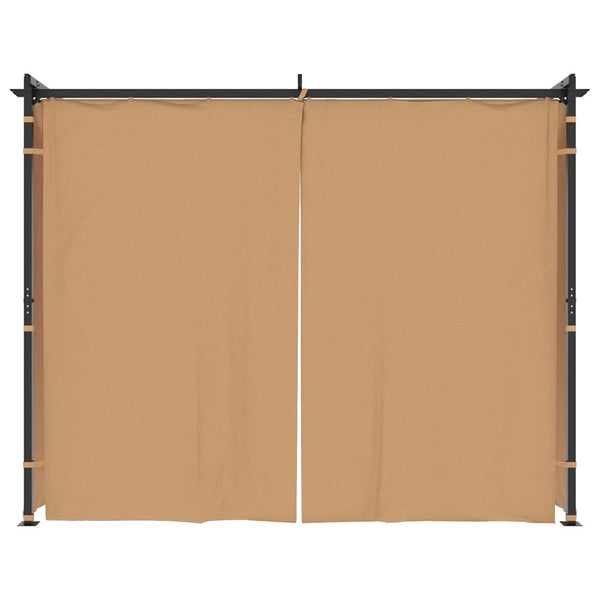 Pavillon mit Vorhängen 3x3 m Taupe Stahl